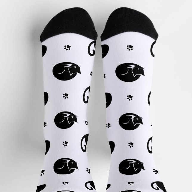 Tiling Cats Pattern Crew Socks – Adorable cats Socken (Oben)