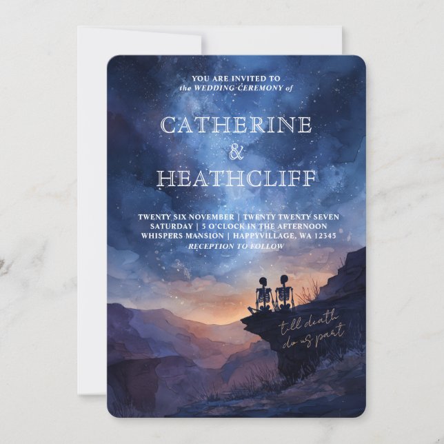 Till Death and End of Time Wedding Invitation Einladung (Vorderseite)