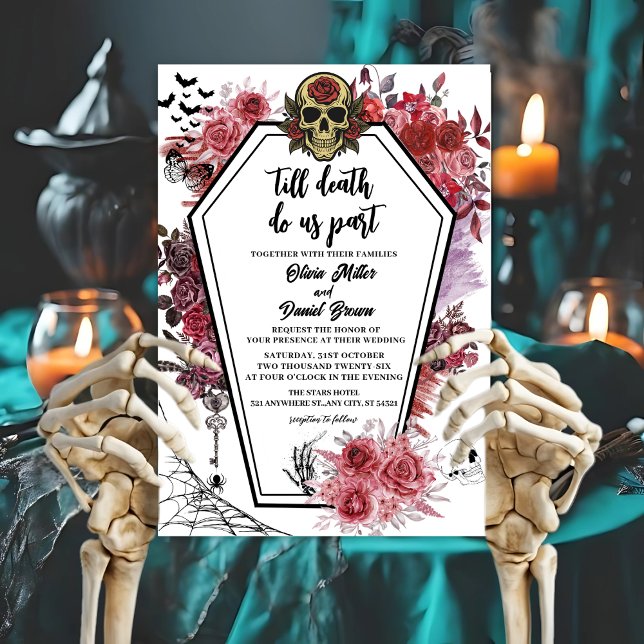 till death do us part Gothic Halloween Wedding Einladung (Von Creator hochgeladen)