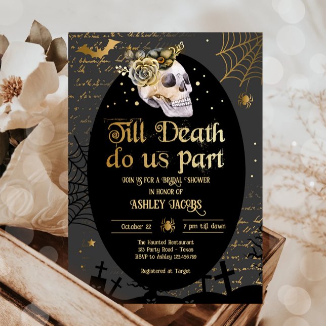 Till Death Do Us Part Halloween Couples Shower Einladung (Von Creator hochgeladen)