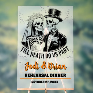 Till Death Do Us Part Halloween-Hochzeit Willkomme Acrylschild