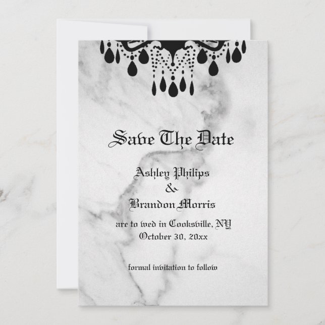 Till Death Do Us Part Marble Save the Date (Vorderseite)