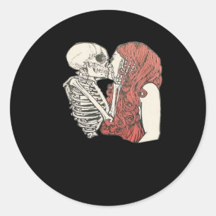 Till Death Do us Part Skeleton Art Classic Runder Aufkleber