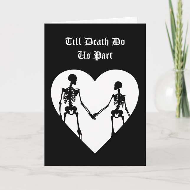 Till Death Do Us Part Valentine's Day Card White Dankeskarte (Vorderseite)