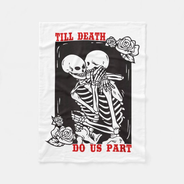 Till Death Do Us Part Wedding Skeleton Couple Vale Fleecedecke (Vorderseite)
