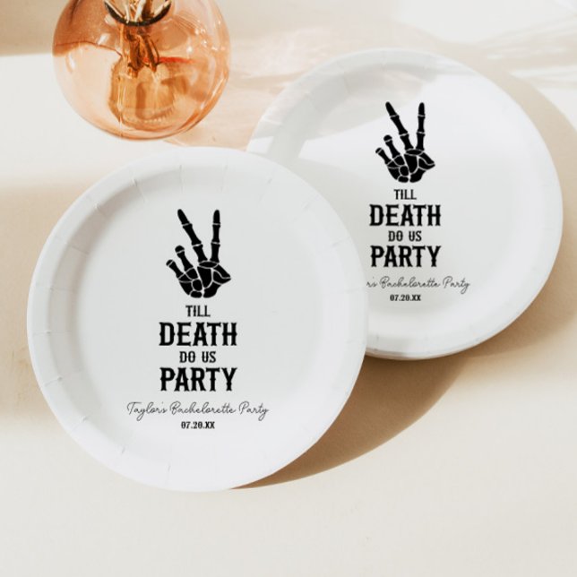 Till Death Do Us Party Skeleton Bachelorette Party Pappteller (Von Creator hochgeladen)