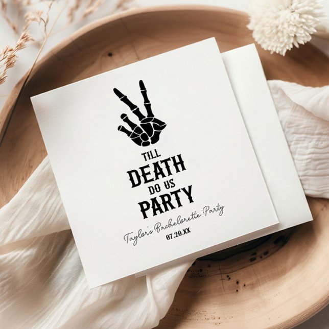Till Death Do Us Party Skeleton Bachelorette Party Serviette (Von Creator hochgeladen)
