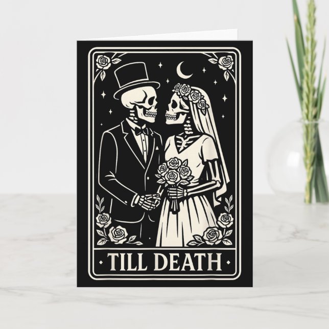 Till Death Skeleton Love Couples Gothic Wedding Br Karte (Vorderseite)