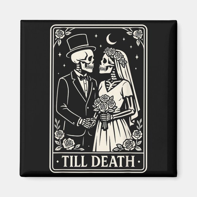 Till Death Skeleton Love Couples Gothic Wedding Br Magnet (Vorne)
