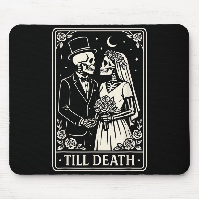 Till Death Skeleton Love Couples Gothic Wedding Br Mousepad (Vorne)