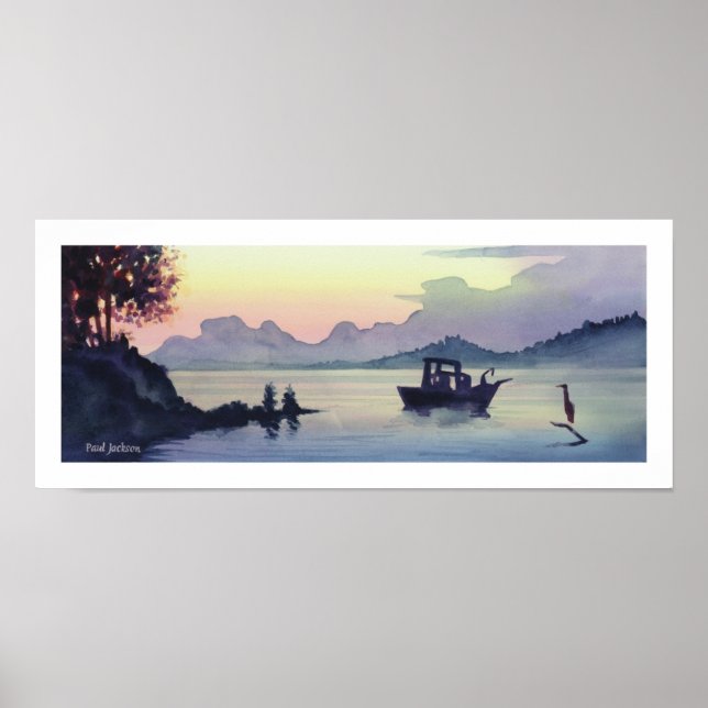 "Tillamook Bend" Landschaft Wasserfarbe Poster (Vorne)