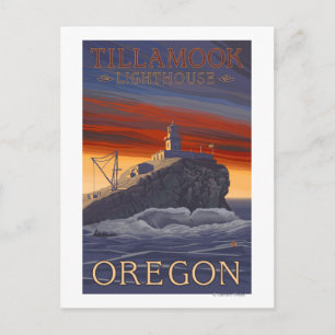Tillamook Lighthouse Vintage Travel Poster Postkarte