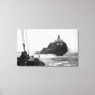 Tillamook, Oregon-Leuchtturm vom Schiff Photograp Leinwanddruck