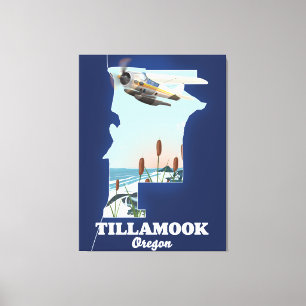Tillamook Oregon Reisekarte Leinwanddruck