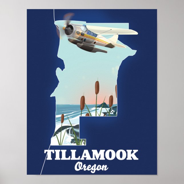 Tillamook Oregon Travel Map Poster (Vorne)