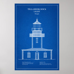 Tillamook Rock Leuchtturm - Oregon – AD Poster