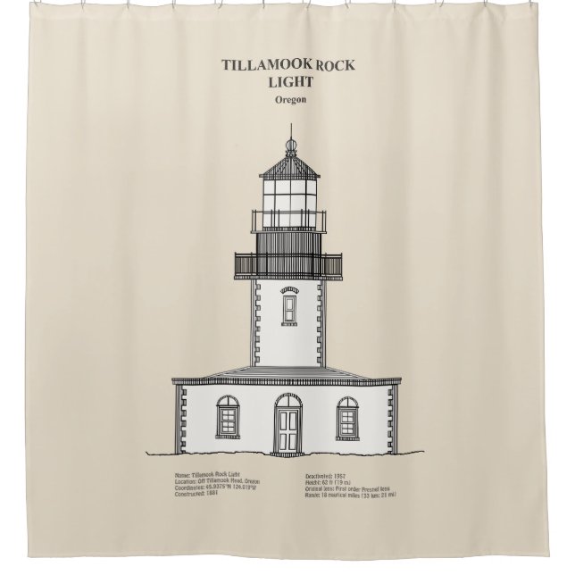 Tillamook Rock Lighthouse - Oregon - SBD Duschvorhang (Vorderseite)