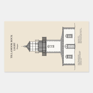 Tillamook Rock Lighthouse - Oregon - SBD Rechteckiger Aufkleber