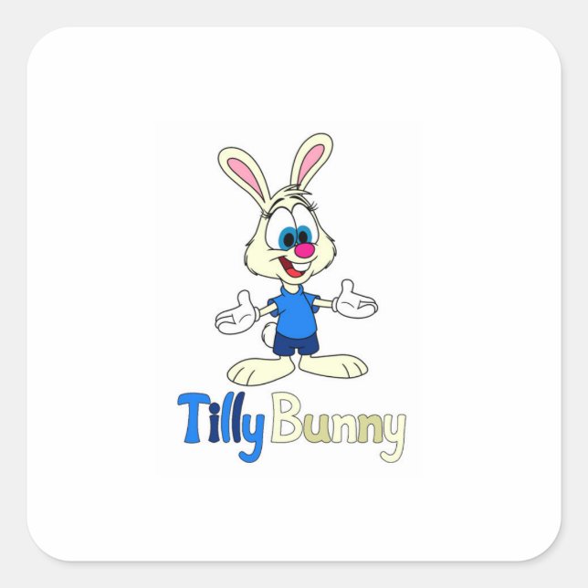 Tilly Bunny Quadratisches Aufkleber (Vorderseite)