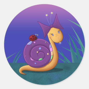 Tilly the Snail Runder Aufkleber