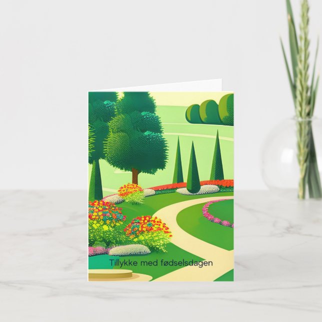 Tillykke med fødselsdagen, dänischer Geburtstag Karte (Vorderseite)