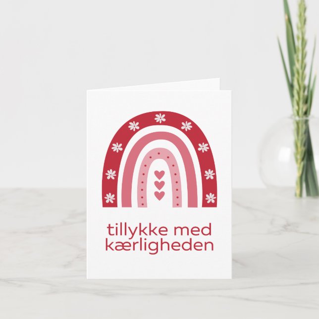 Tillykke med kærligheden, Dänische Hochzeit Karte (Vorderseite)