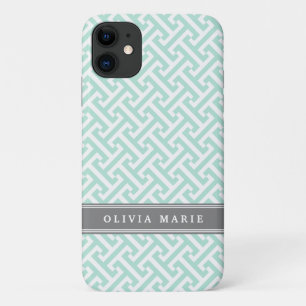 Tilt Mint Green Griechisches Schlüsselmuster mit N Case-Mate iPhone Hülle