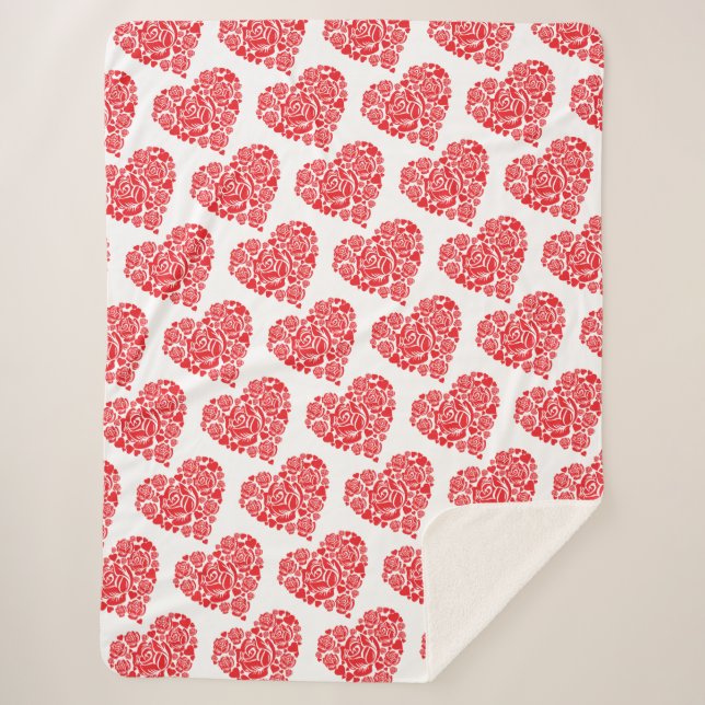 Tilt rotes Herz große Sherpa-Decke Sherpadecke (Vorderseite)