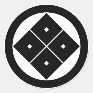 Tilted four-square-eyes in circle runder aufkleber