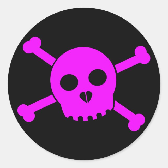 Tilted Pink Deth's Head Sticker (Vorderseite)