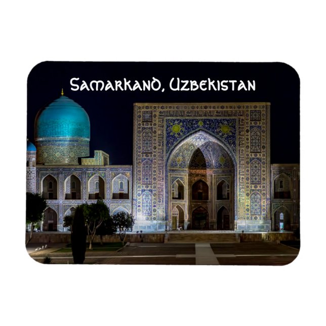Tilya-Kori Madrasah am Registan-Platz - Samarkand Magnet (Horizontal)