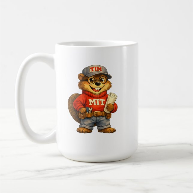 Tim der Biber – Ghibli‑inspirierter Maskottchen Kaffeetasse (Links)