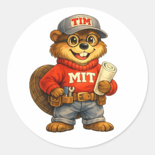 Tim der Biber – Ghibli‑inspirierter Maskottchen Runder Aufkleber