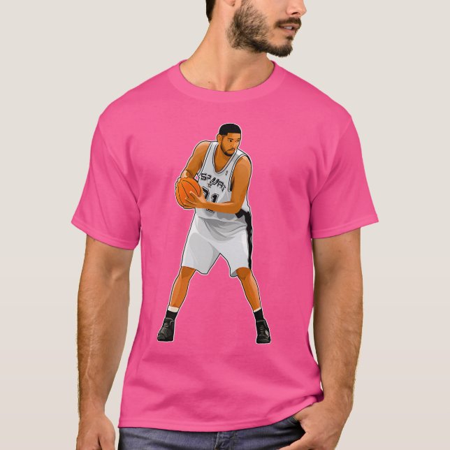 Tim Duncan 21 hält den Ball T-Shirt (Vorderseite)