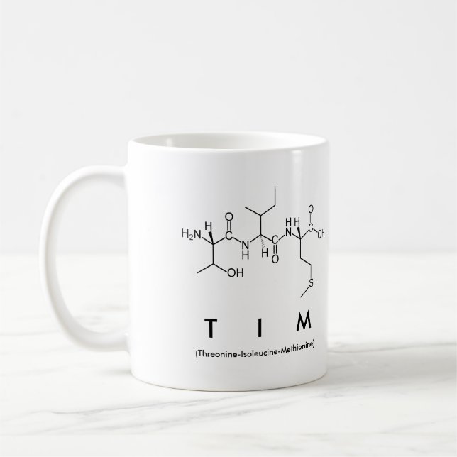 Tim-Peptidnamen-Tasse Kaffeetasse (Links)