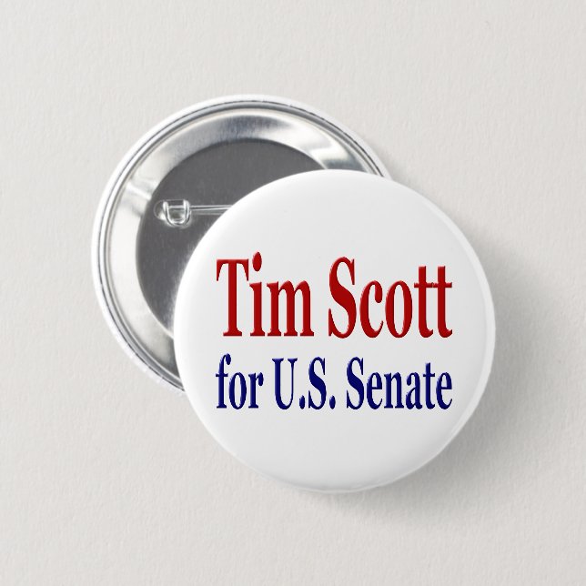 Tim Scott für Senat mit rot-blauem Text Button (Vorne & Hinten)