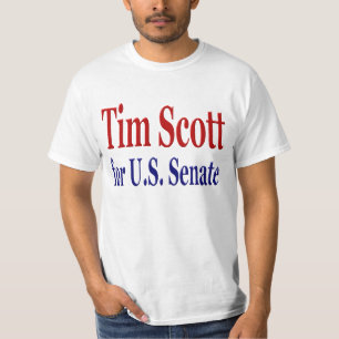 Tim Scott für Senat mit rot-blauem Text T-Shirt