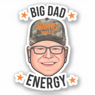 Tim Walz Big Vater Energy Aufkleber