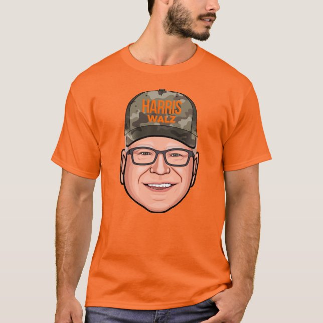 Tim Walz Camouflage Hat T-Shirt (Vorderseite)