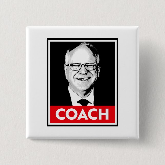Tim Walz COACH Button (Vorderseite)