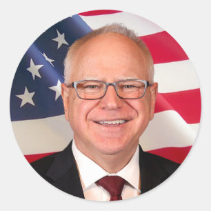 Tim Walz für Amerika Runder Aufkleber