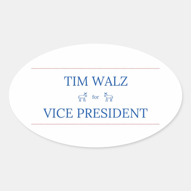 Tim Walz für Vizepräsident Sticker (Vorderseite)