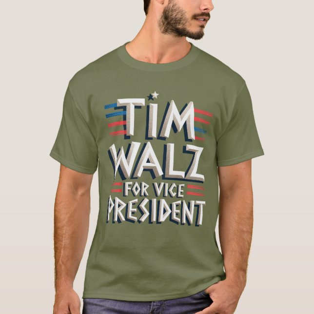 TIM WALZ FÜR VP T - Shirt der Männer (Vorderseite)