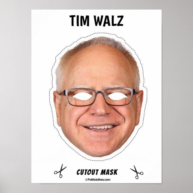 Tim Walz Halloween Mask Poster (Vorne)