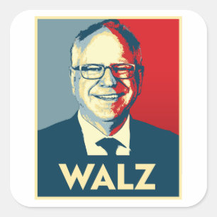 Tim Walz Quadratischer Aufkleber