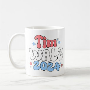 Tim Walz Retro Hippie Style Kaffeetasse