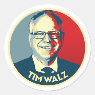 Tim Walz Runder Aufkleber