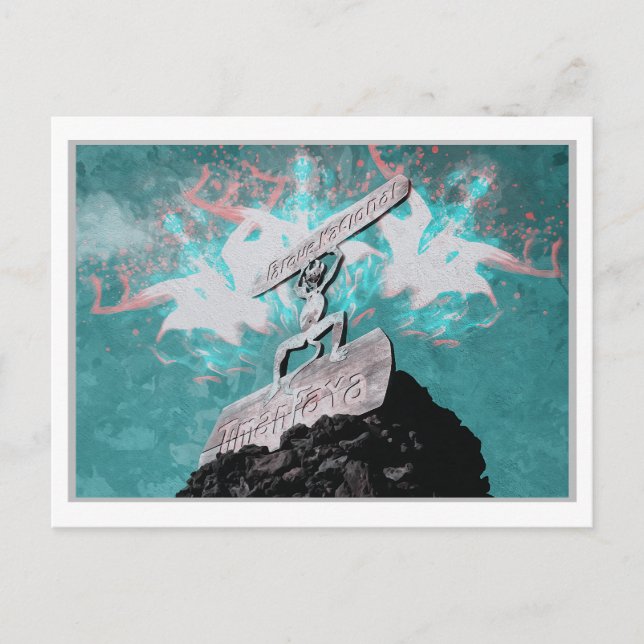 TIMANFAYA - KANARISCHE INSELN SPANIENWASSERFARBE POSTKARTE (Vorderseite)