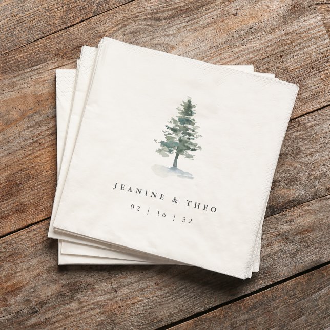 Timber Grove | Personalisierte Winterhochzeit Serviette (Von Creator hochgeladen)