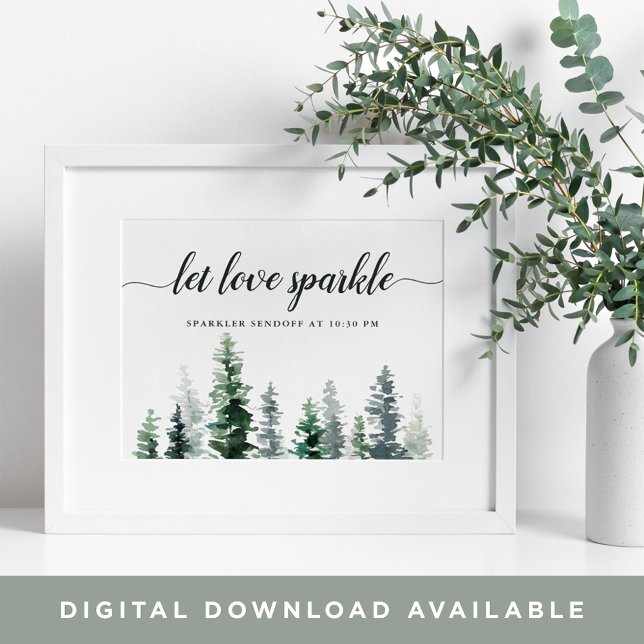 Timber Grove Wedding Sparkler Sendoff Zeichen Poster (Von Creator hochgeladen)